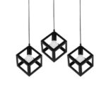 COLGANTE CUBO 3LUCES NEGRO