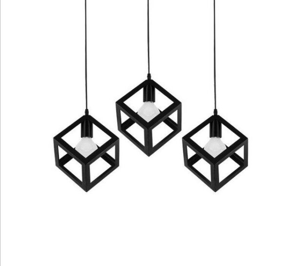 COLGANTE CUBO 3LUCES NEGRO