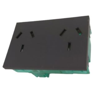 TOMA DOBLE 3 MODULOS GRIS